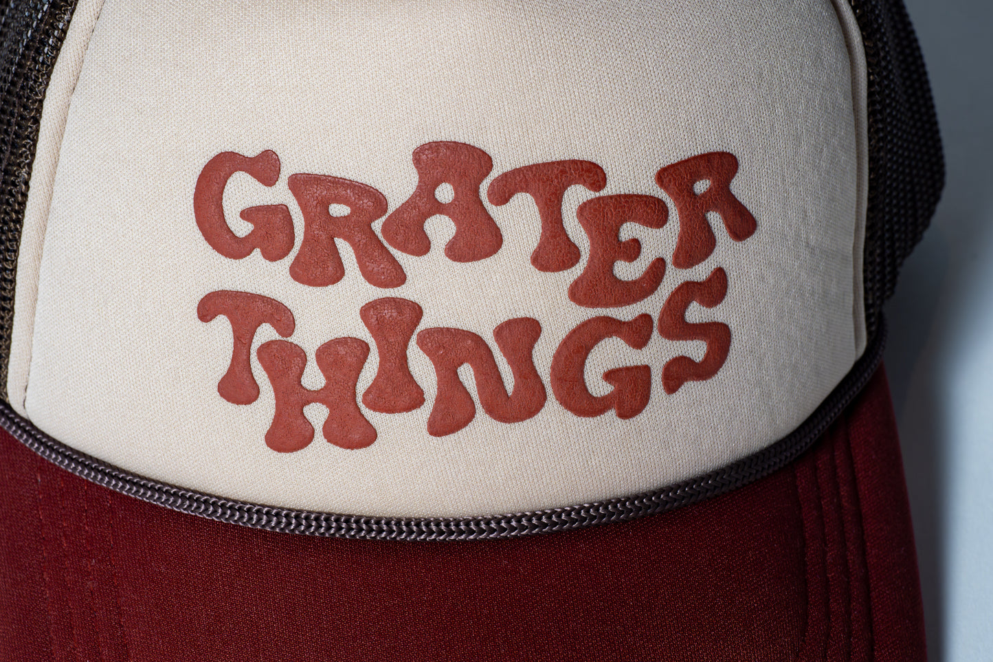 Front and center, the Grater Things print makes a cheeky statement in bold retro lettering. It’s playful, punny and impossible to ignore just like your style.