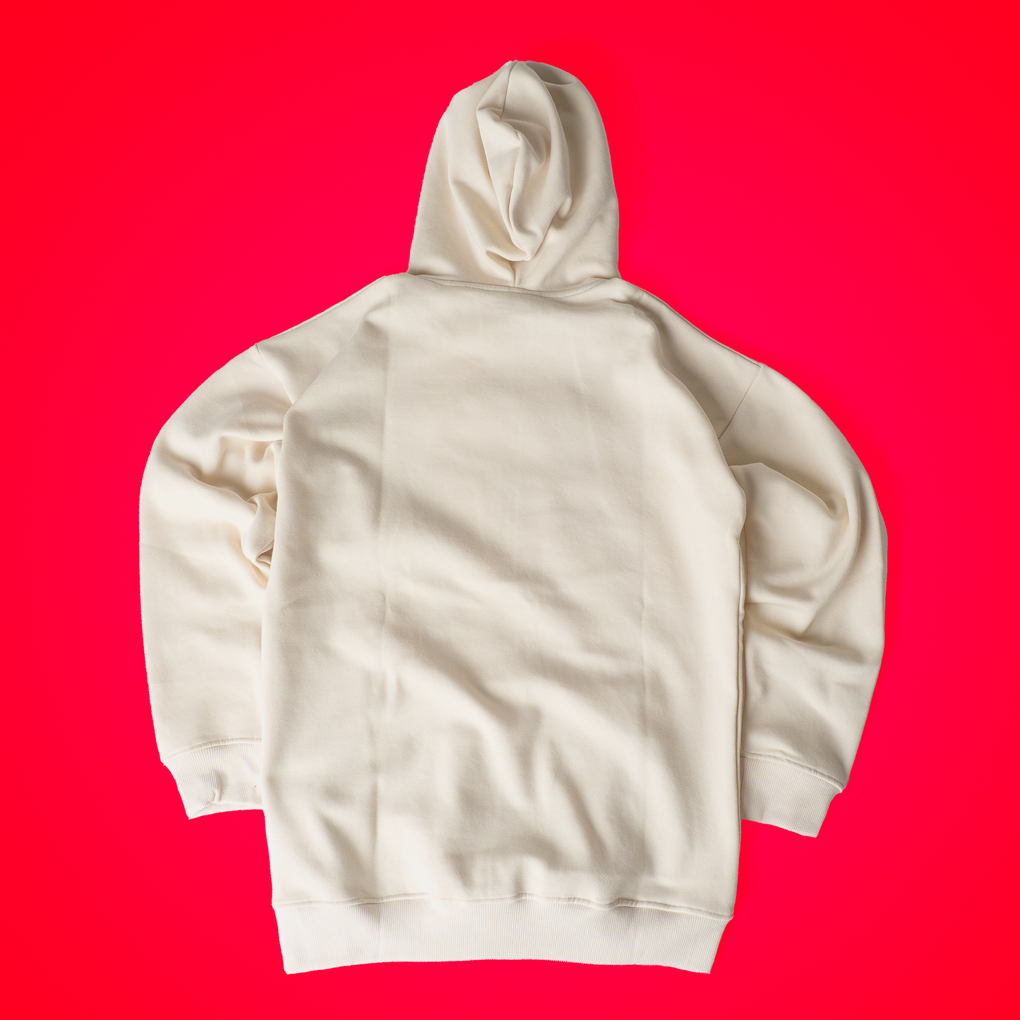 The back of the Postal Provolone Hoodie is clean and minimal, featuring a smooth cream finish with no graphics just cozy structure and a relaxed, laid-back silhouette.