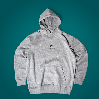 "digital_toxicity" Oversized Heathered Gray Hoodie