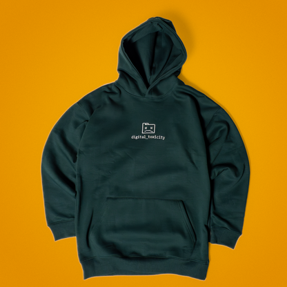 "digital_toxicity" Pine Green Hoodie