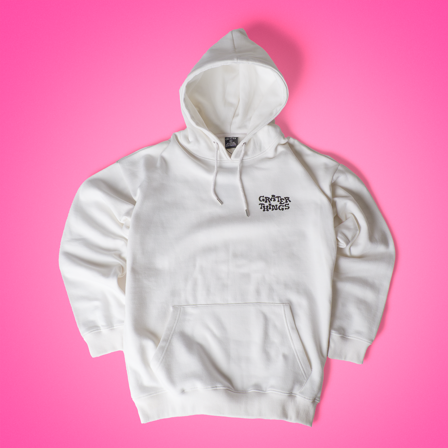 Pure White Retro Logo Hoodie