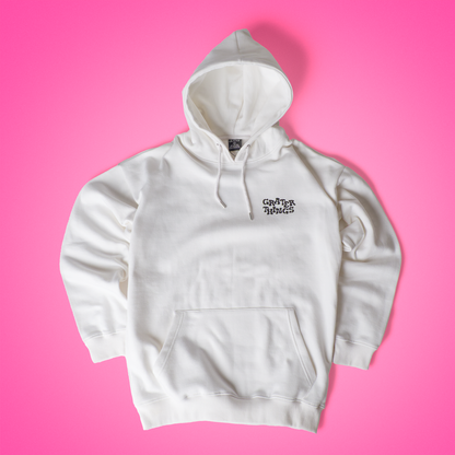 Pure White Retro Logo Hoodie