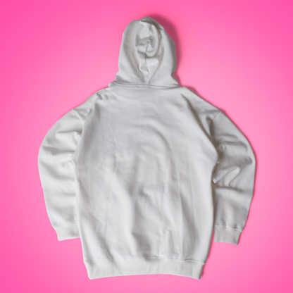 Pure White Retro Logo Hoodie