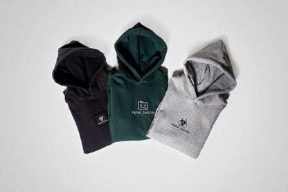 "digital_toxicity" Pine Green Hoodie