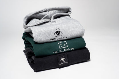 "digital_toxicity" Pine Green Hoodie