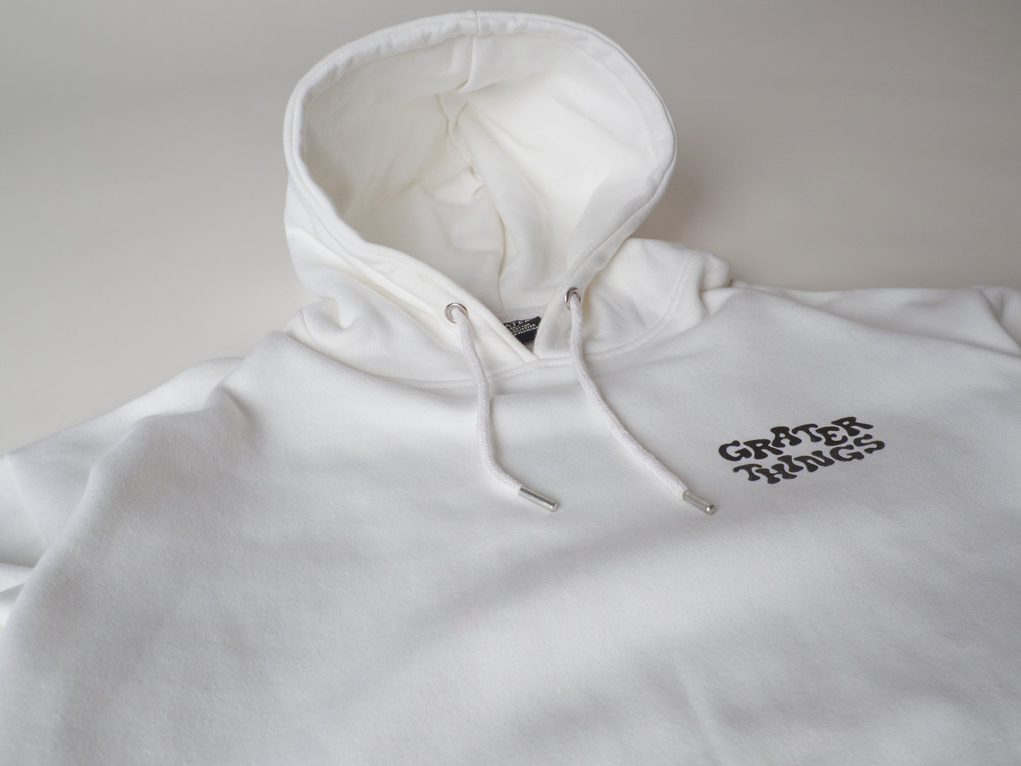 Pure White Retro Logo Hoodie