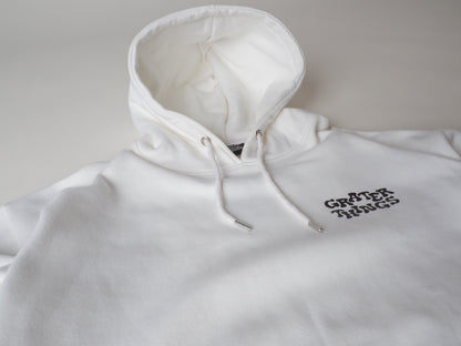 Pure White Retro Logo Hoodie