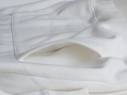 Pure White Retro Logo Hoodie