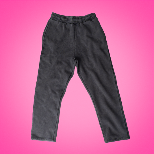 Steel Gray Acid Wash Sweatpants Straight Leg