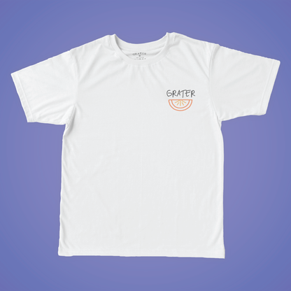 Crisp white t-shirt with ‘Slice To Meet You’ embroidered across the chest, soft cotton feel and relaxed fit – a pun-packed essential for cheese lovers from Grater Things.