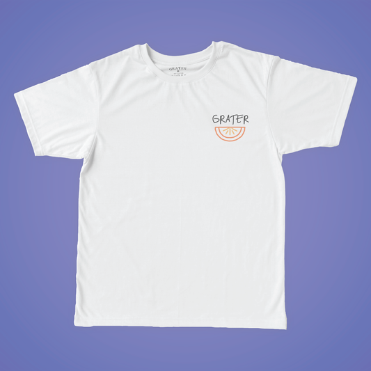 Crisp white t-shirt with ‘Slice To Meet You’ embroidered across the chest, soft cotton feel and relaxed fit – a pun-packed essential for cheese lovers from Grater Things.